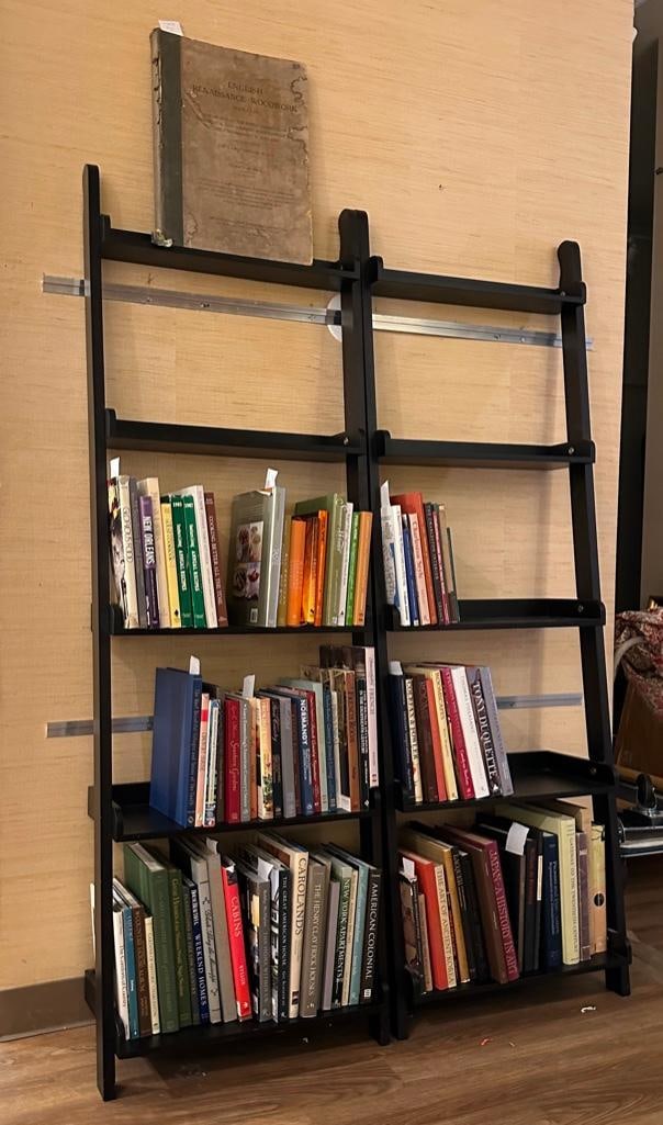 Pair of Leaning Ladder Bookshelves, Contemporary (1 of 8)