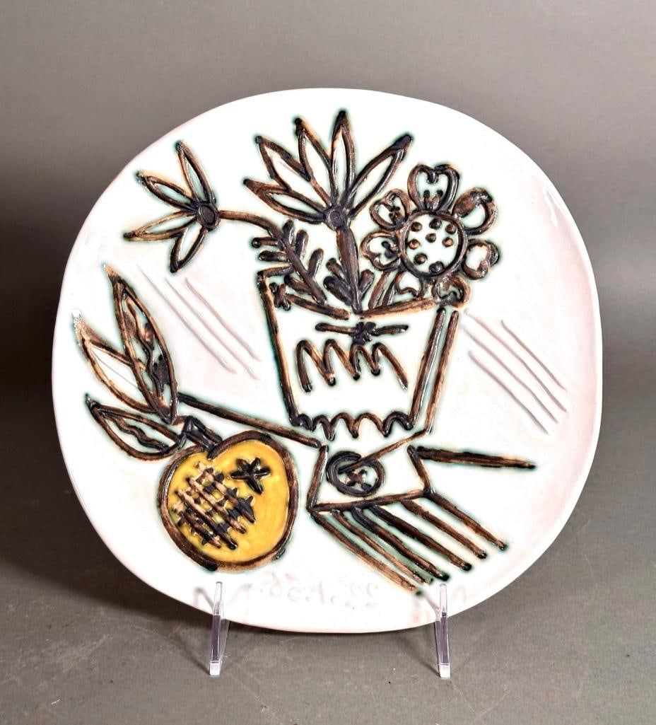 Pablo Picasso Madoura Ceramic Plate, "Bouquet a La Pomme" (1 of 7)