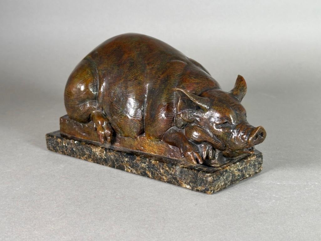 Dan Ostermiller Bronze, Resting Pig (1 of 10)