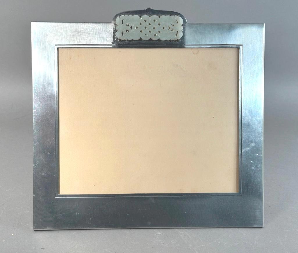 Potter and Mellen Attributed Pewter and Jade Picture Frame (1 of 5)