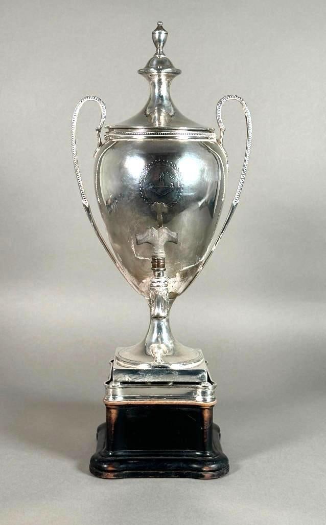 English Sterling Silver Coffee Urn on Stand, Thomas William Dobson & Others (1 of 14)