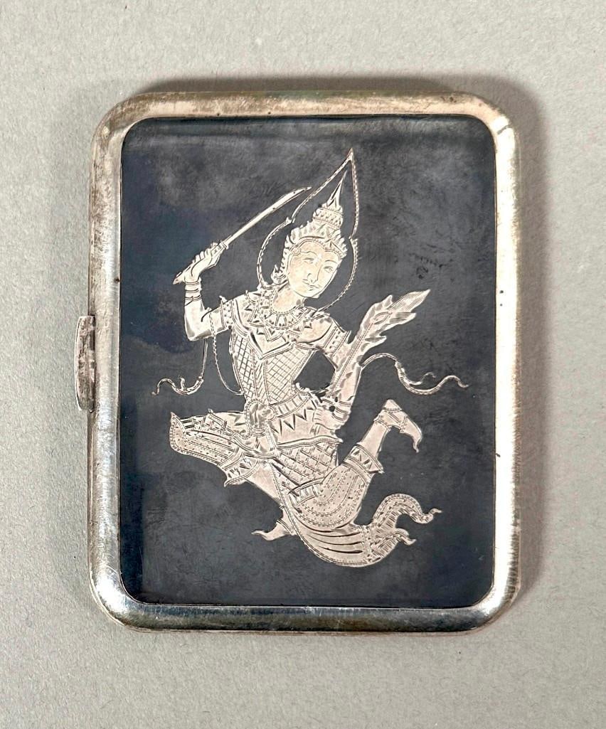 Siamese Niello Silver Cigarette Case (1 of 6)