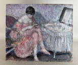 Frederick Carl Frieseke oil, Woman at her Dressing Table