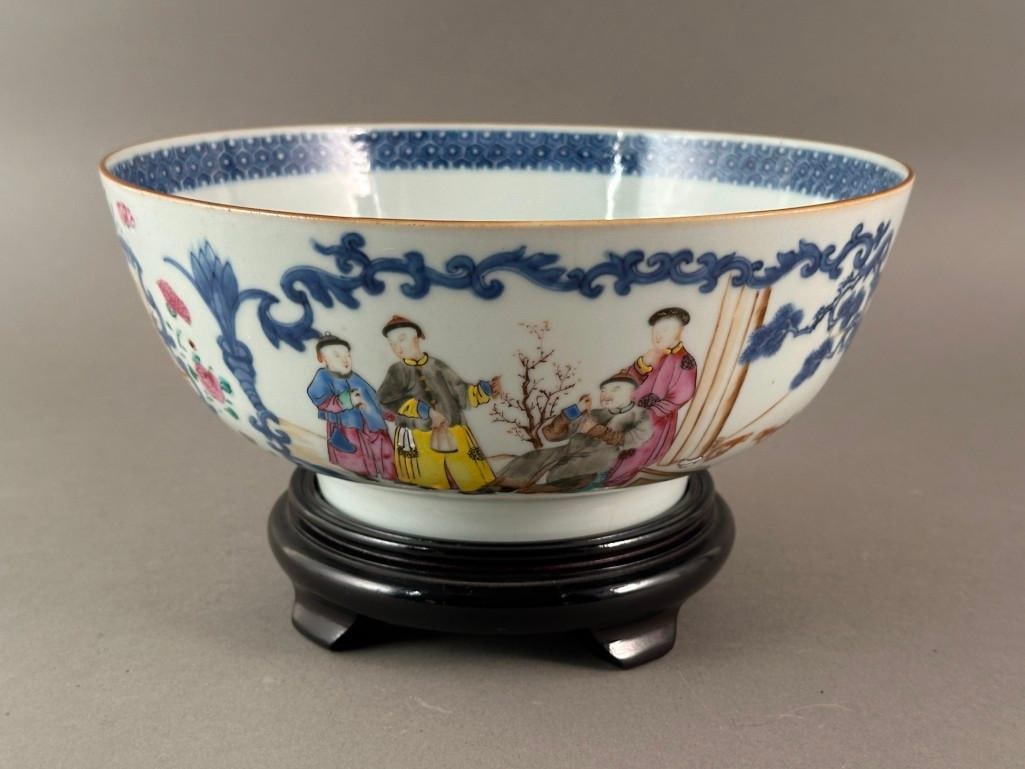Chinese Export Polychrome Glaze Punchbowl, c.1850 (1 of 7)