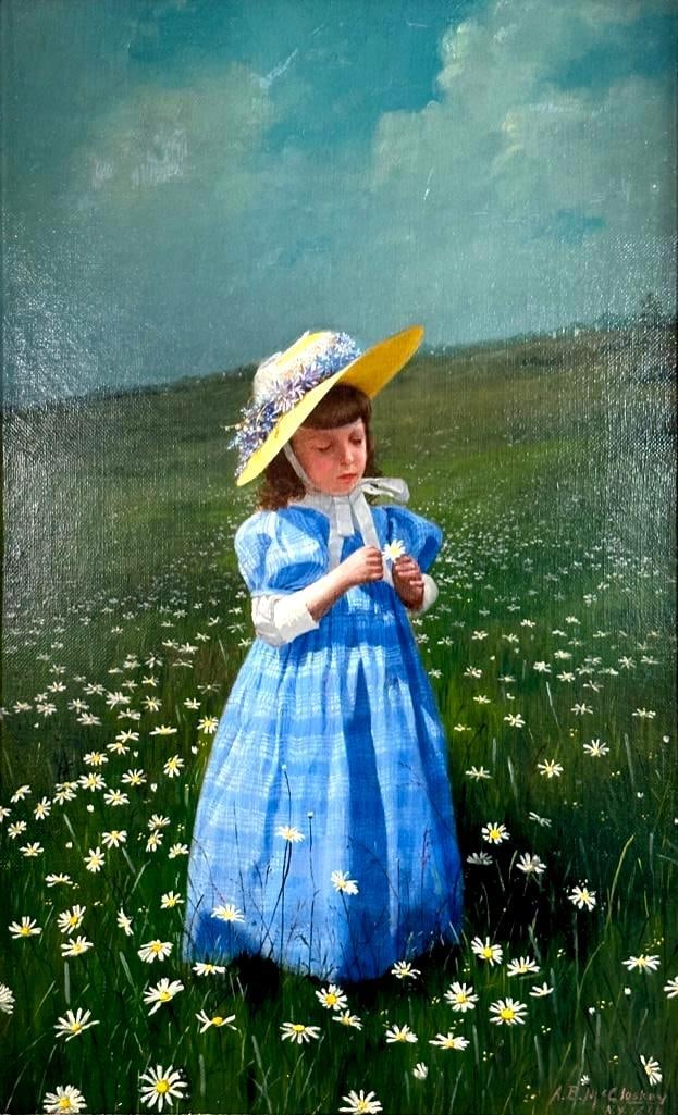 Alberta Binford McCloskey Oil, Eleanor in a Field of Daisies (1 of 8)