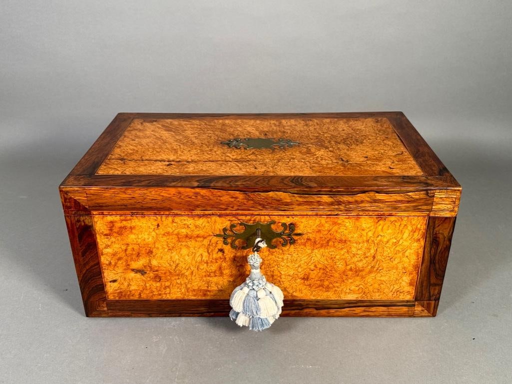 English Burl Wood Lap Desk, 19thc. (1 of 10)