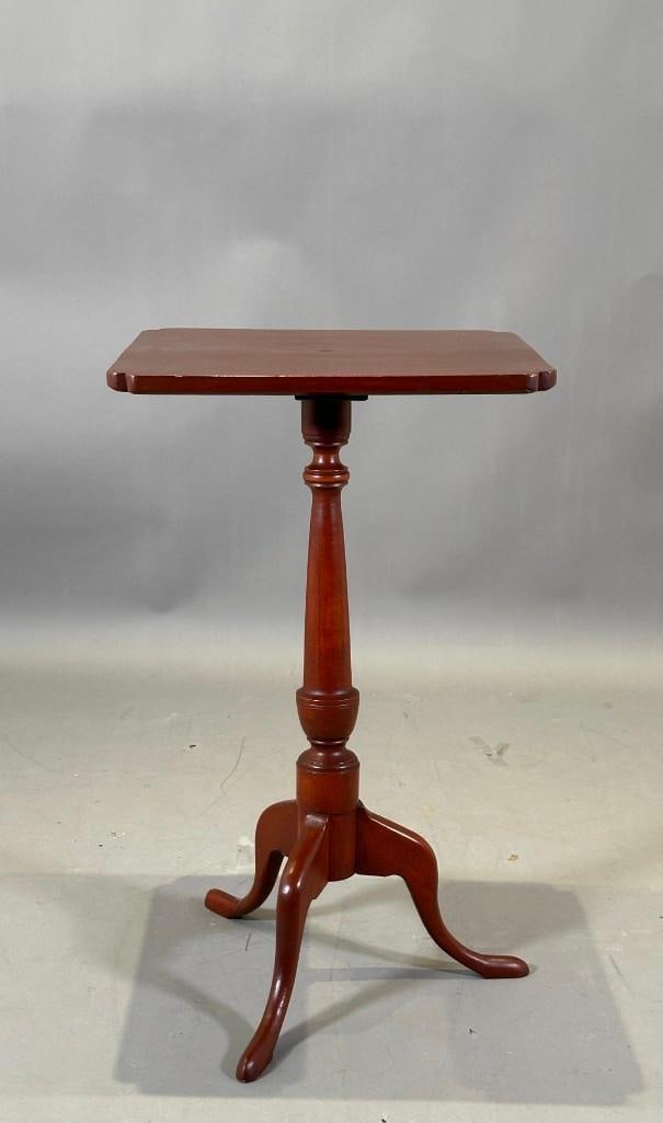 American Country Red Painted Candlestand, 18thc. (1 of 5)