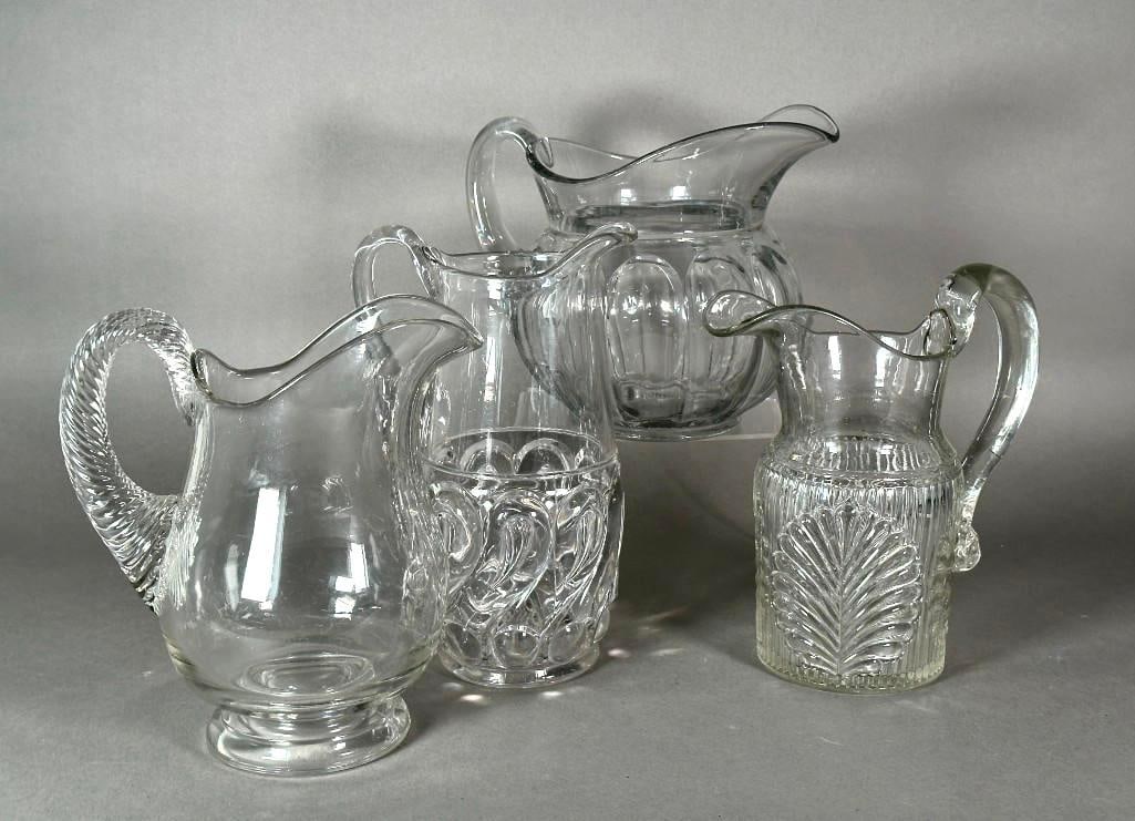 Four American Glass Pitchers, 19thc-Early 20thc. (1 of 10)