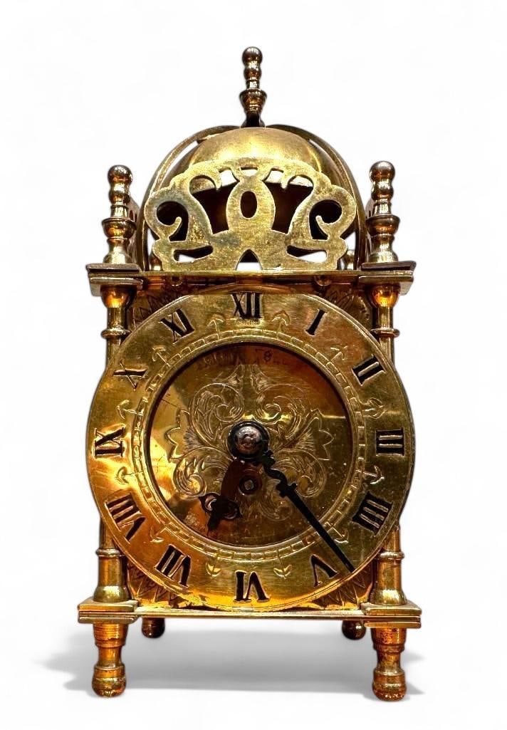 Smith's English Brass Lantern Clock, 20thc. (1 of 6)