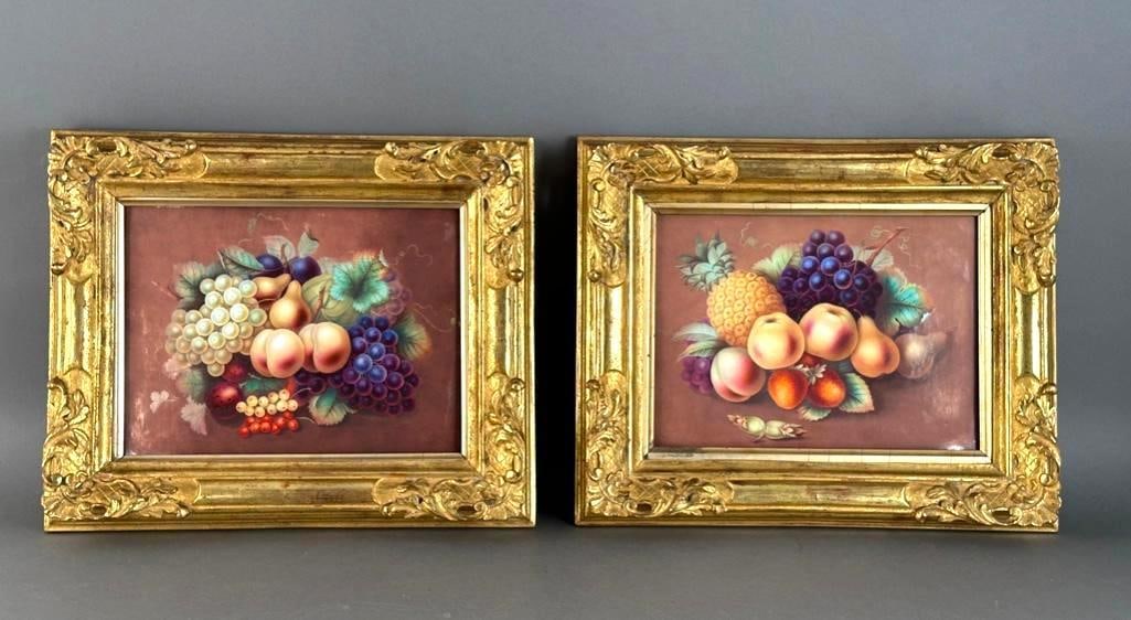 A Pair of Hand Painted Porcelain Plaques (1 of 6)