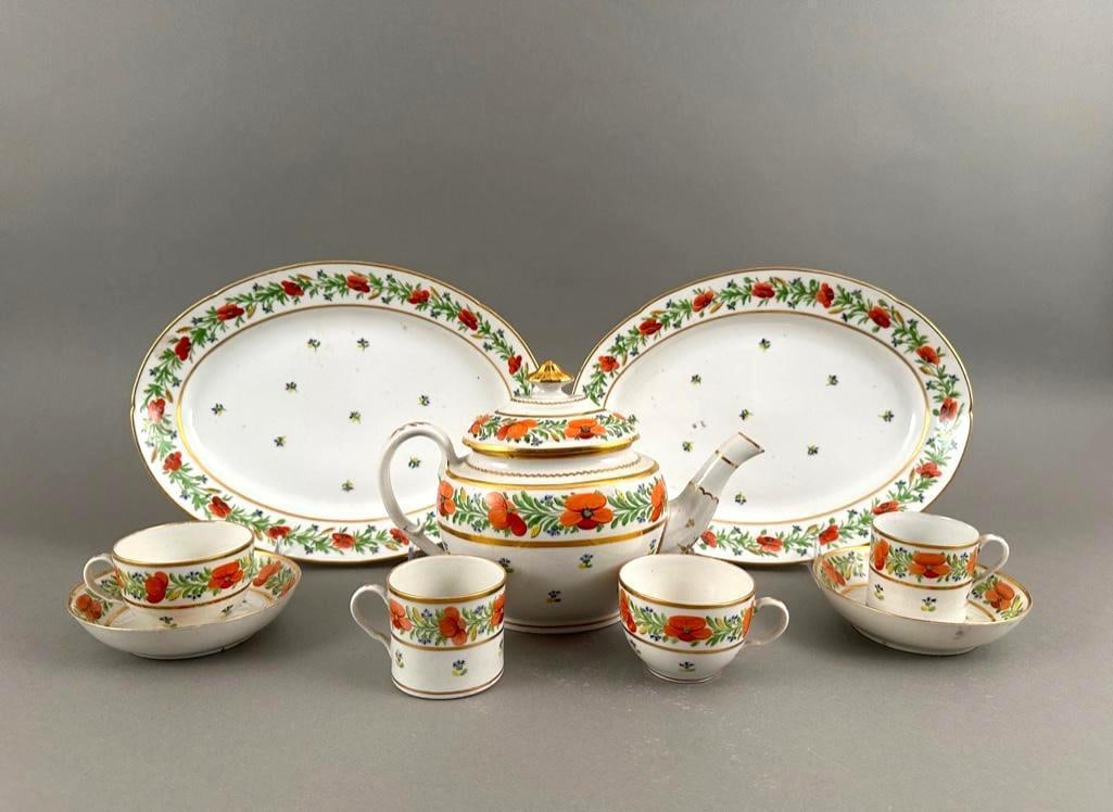 English Soft Paste Porcelain Part Tea Service, 19thc. (1 of 9)