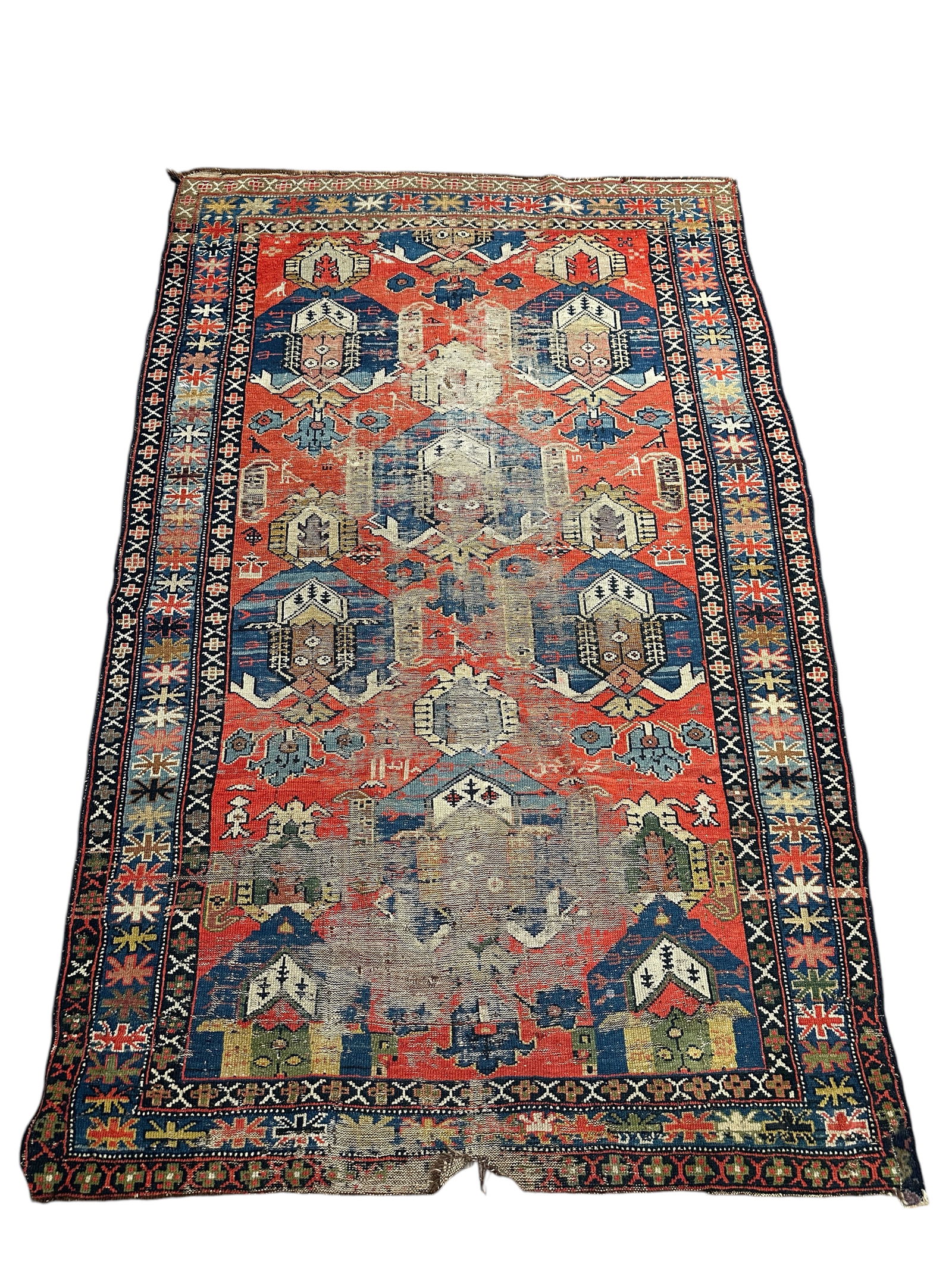 Antique Caucasian Kazak Wool Carpet, 5'7 x 3'6 (1 of 13)