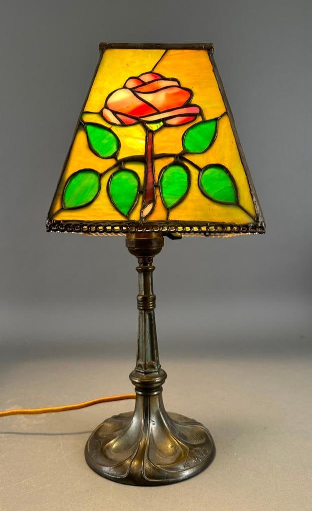 Table Lamp with Slag Glass Shade (1 of 5)