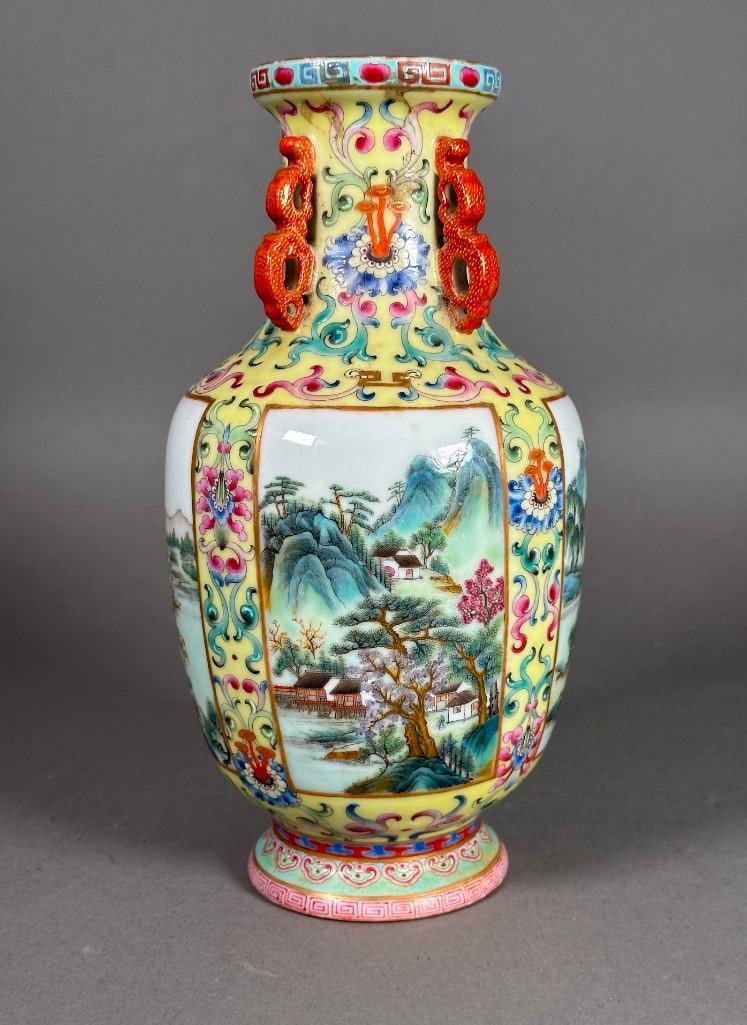 Chinese Polychrome Enamel Glazed Vase, Republic Period (1 of 6)