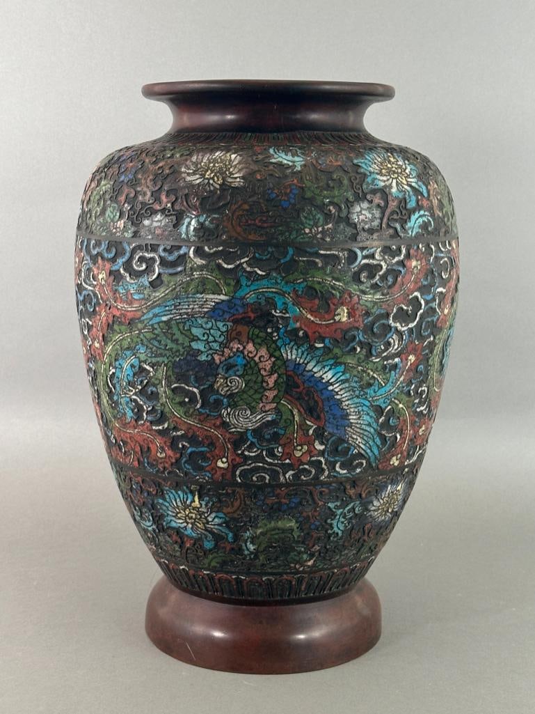 Large Chinese Cloisonne Vase, Late 19thc. (1 of 11)