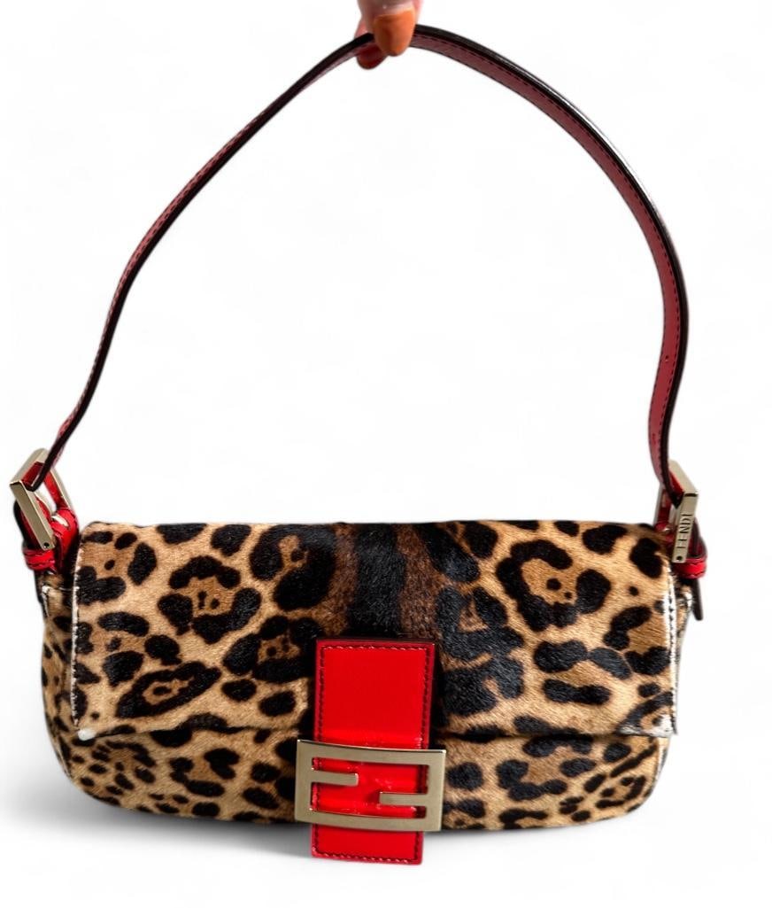 Vintage Fendi Pony Hair Leopard Print Baguette (1 of 10)