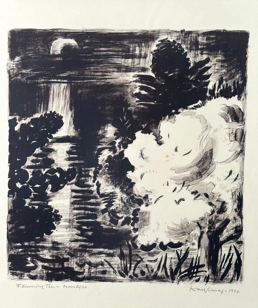 Karl Schrag Lithograph, "Flowering Tree, Moonlight" (1 of 10)