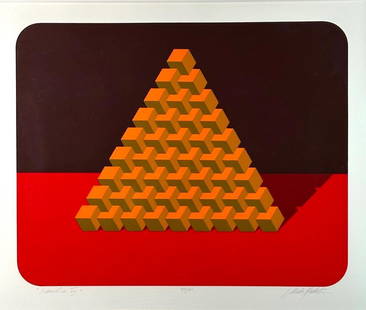 Marko Spalatin Serigraph, "Nautica VI": Marko Spalatin (Croatian/American b.1945) "Nautica VI," 1982, serigraph, signed in pencil lower right, numbered 49/80, titled lower left, matted and framed. Dimensions: 12 x 15 in, image size,