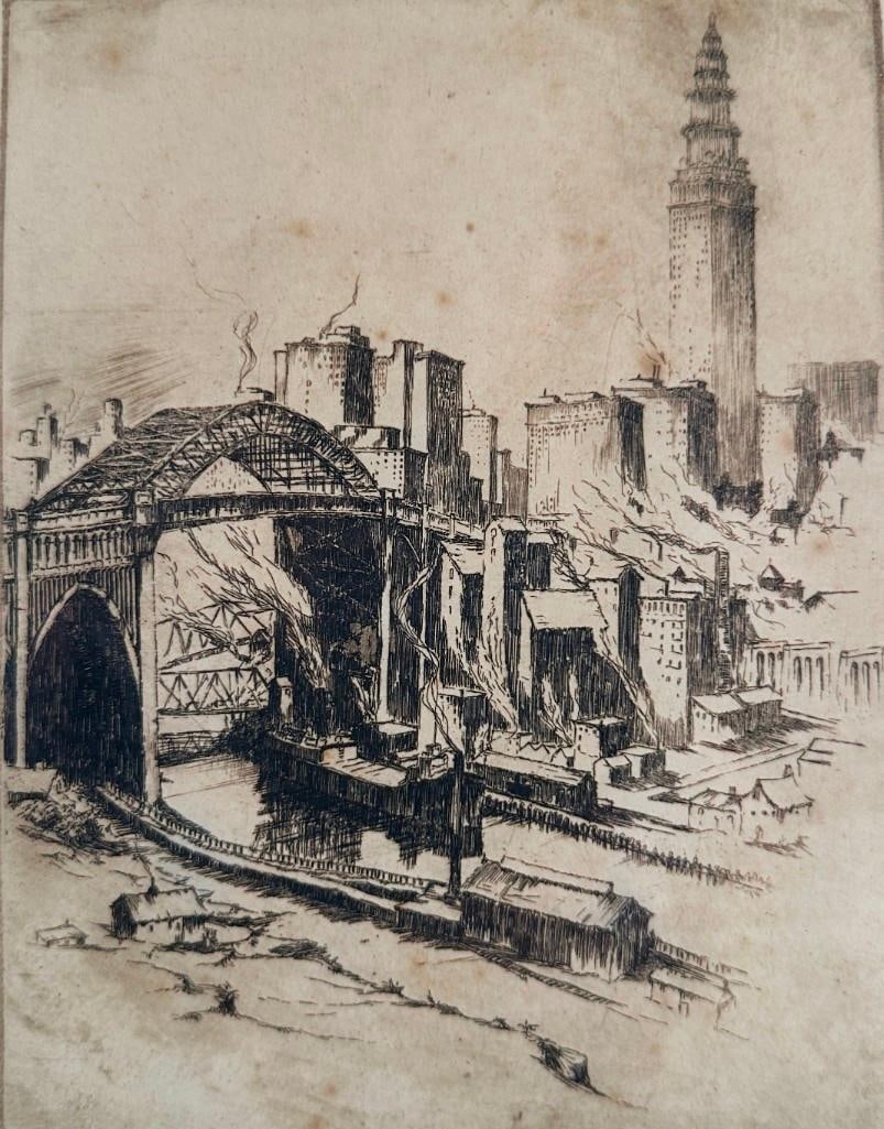 Gerry Peirce Etching, "Cleveland" (1 of 6)