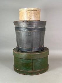 Three American Painted Bentwood Pantry Boxes