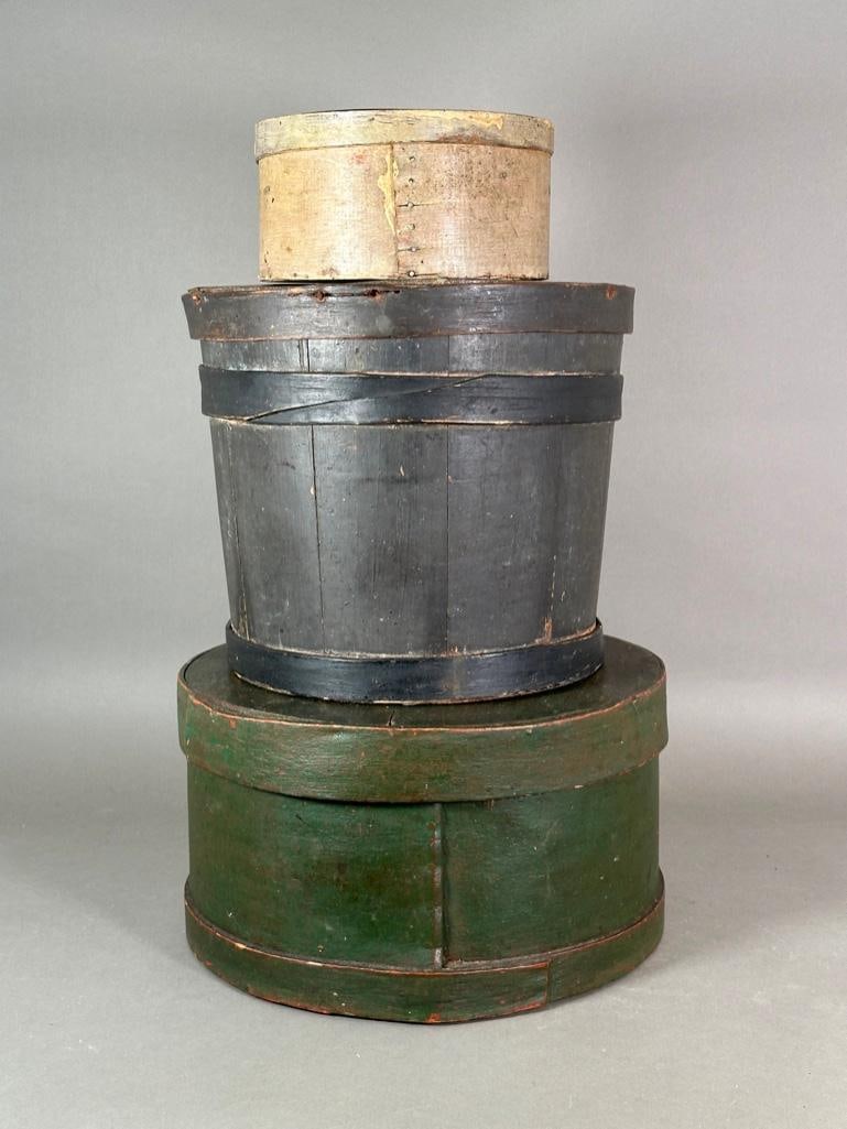 Three American Painted Bentwood Pantry Boxes (1 of 6)