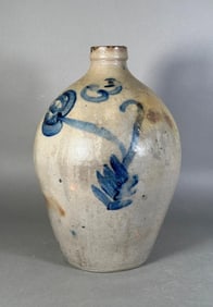 3 Gallon Stoneware Jug with Cobalt Decoration