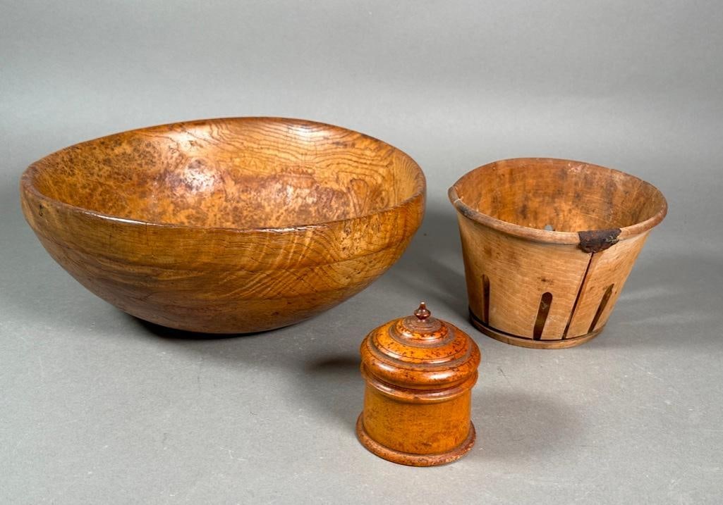 Three Turned Wood Items (1 of 10)