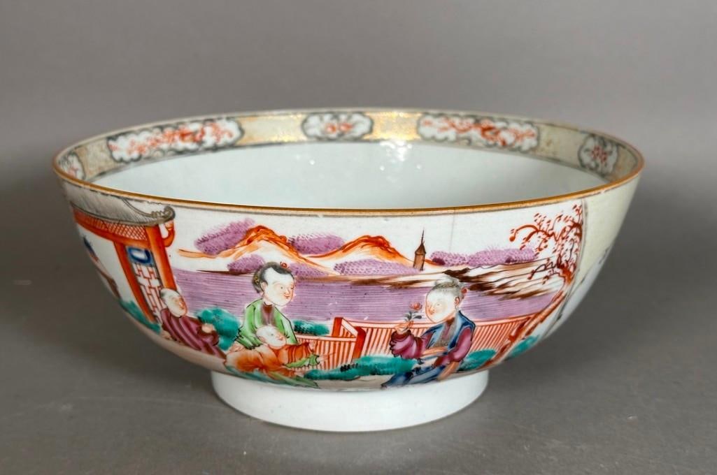 Chinese Export Porcelain Punch Bowl, 19thc. (1 of 4)
