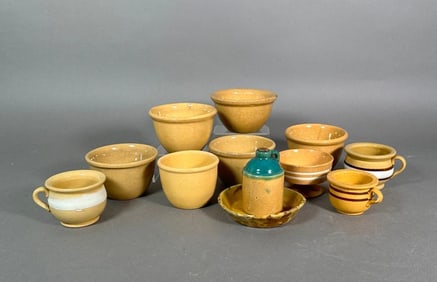 Twelve Miniature Yellow Ware Items