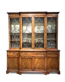 Georgian Style Mahogany Breakfront Bookcase