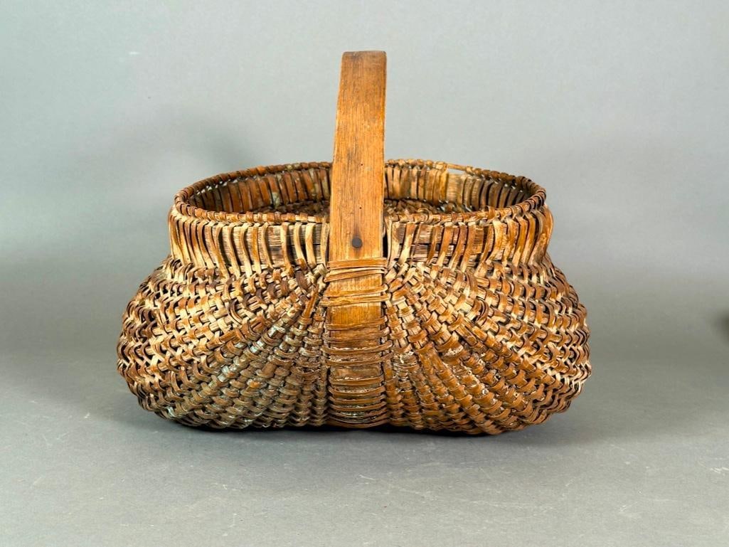 Antique Woven Buttocks Basket (1 of 3)