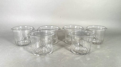 Six English Glass Wine Glass Rinsers, Early 19thc.