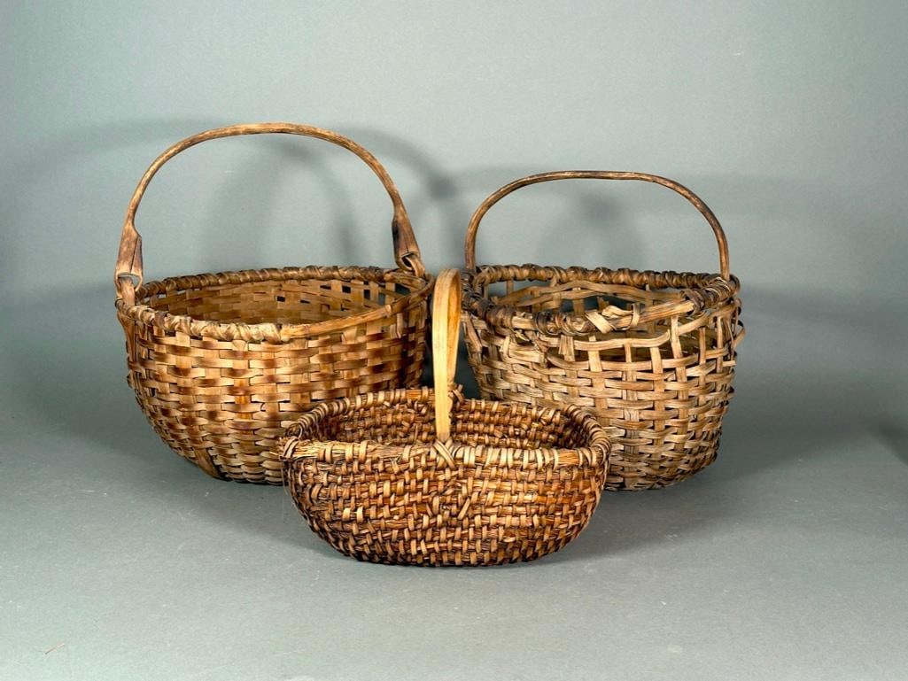 Three Antique Woven Baskets (1 of 7)