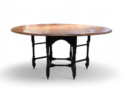 William Mary Style Pine Gateleg Table, Modern