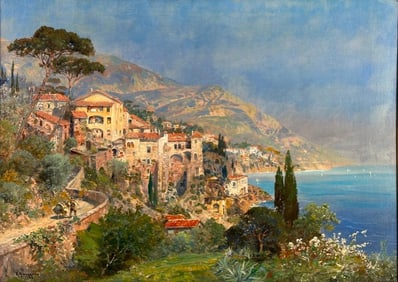 Alois Arnegger Oil, A View of the Amalfi Coast