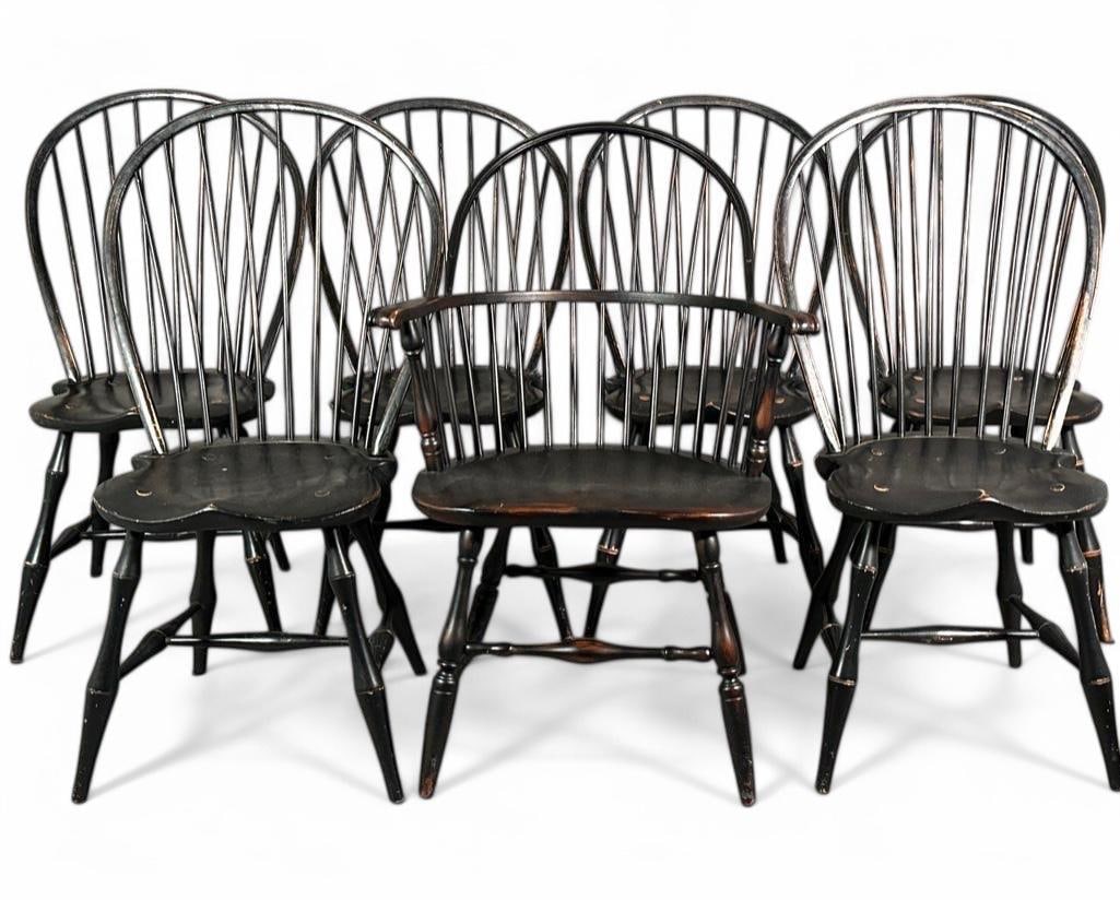 Seven Ebonized Windsor Chairs, Modern (1 of 14)