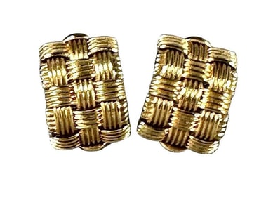 Pair of 18K Italian Gold Earrings