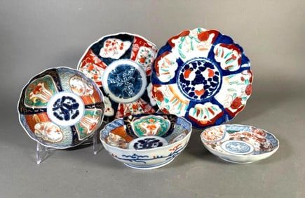 Five Japanese Imari Dishes