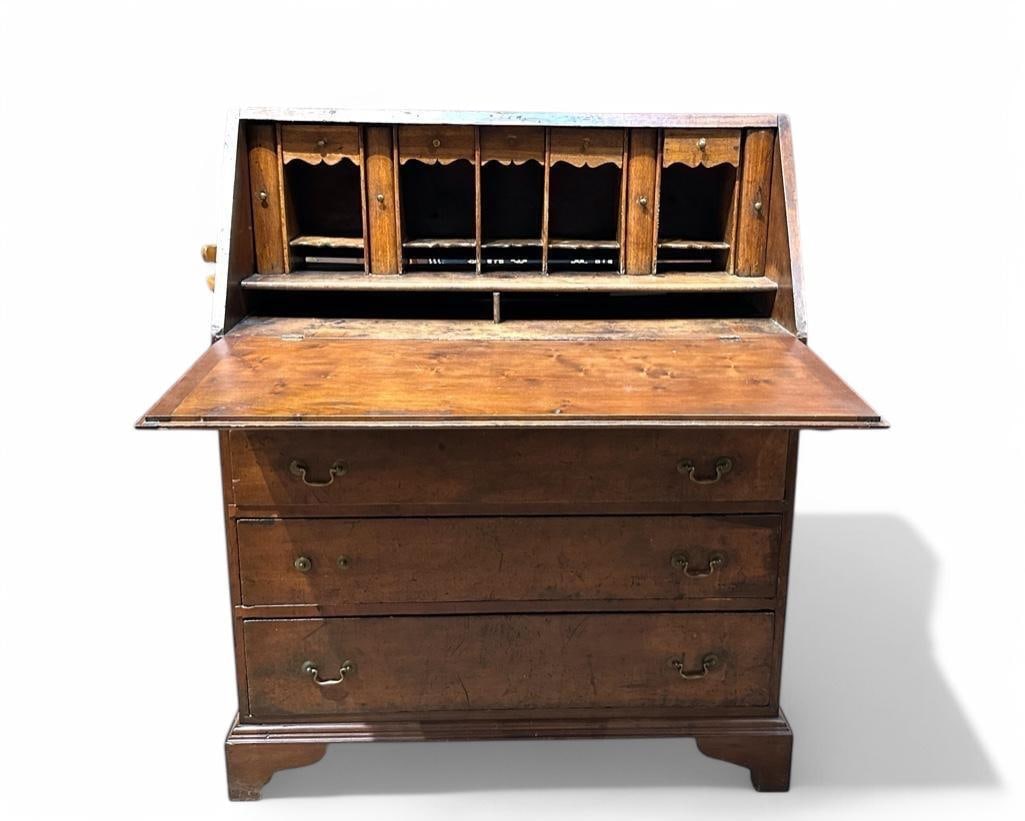 American Chippendale Pine Slant Front Desk (1 of 16)