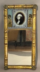 Federal Giltwood Mirror with George Washington Memorial