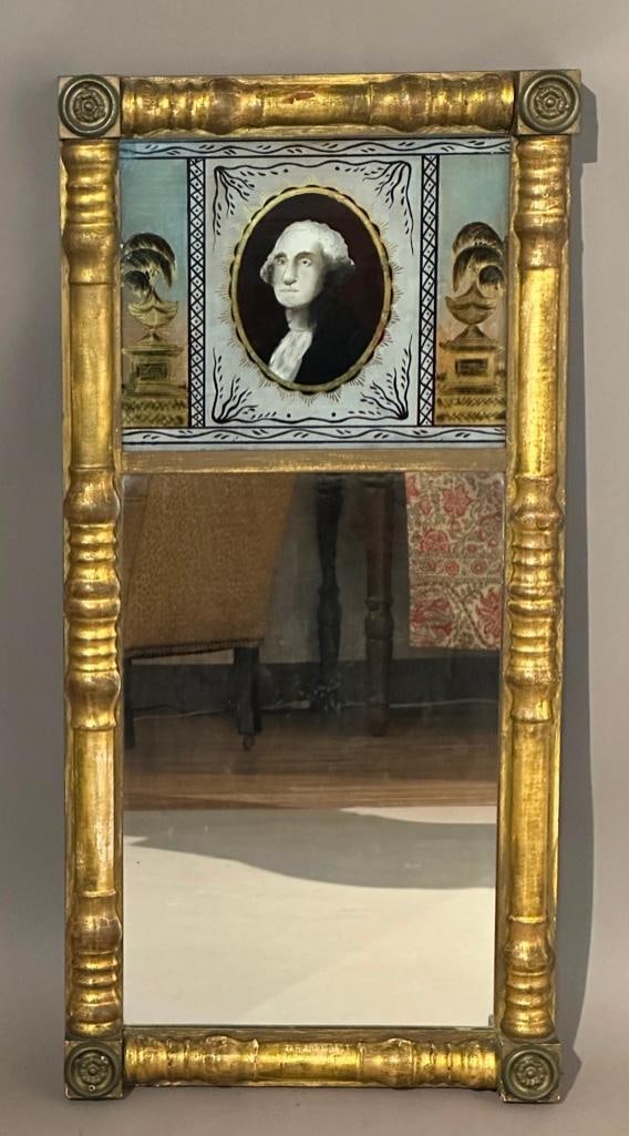 Federal Giltwood Mirror with George Washington Memorial (1 of 10)