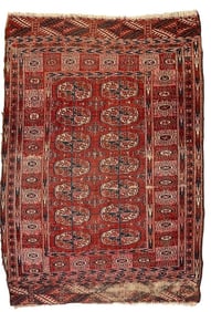 Turkoman Tekke Wool Carpet, 4'6" x 3'2"