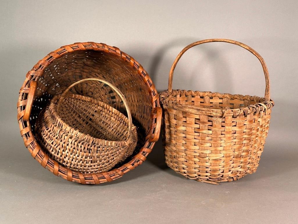 Three Antique Woven Baskets (1 of 10)