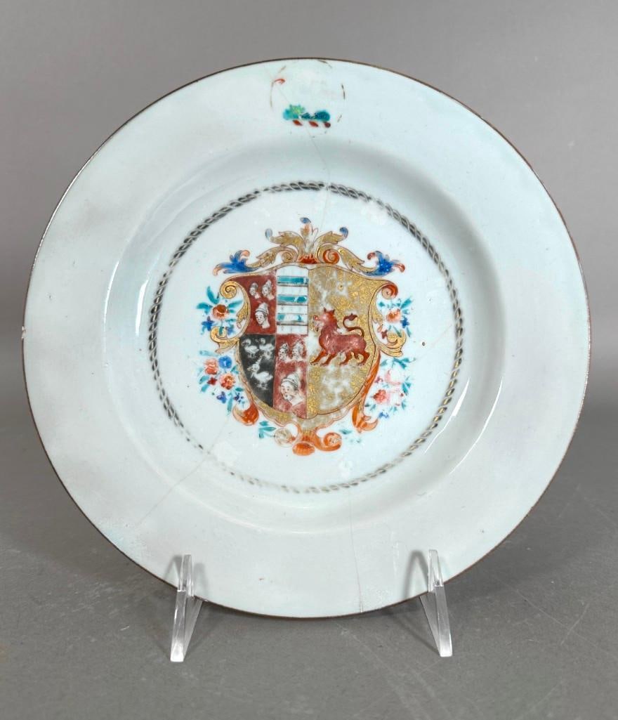Chinese Export Armorial Plate, Qianlong Period, c.1745 (1 of 3)