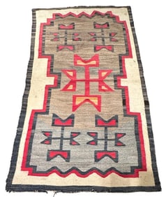 A Navajo Woven Wool Carpet, 6'6" x 3'3"