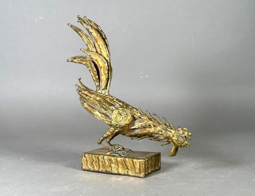 Pal Kepenyes Brass Sculpture, Rooster