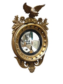 Federal Period Giltwood Convex Mirror, 19thc.