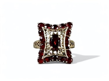 Antique Gold and Garnet Ring