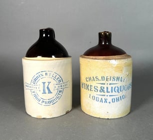 Two Pottery Cider Jugs