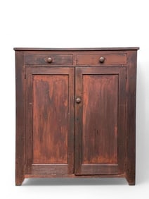 American Painted Pine Jelly Cupboard, 19thc.